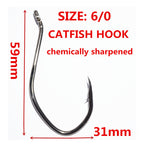 Catfish Hooks Big River Bait Hook,Heavy Duty  High Live Bait Fishing Hook Saltwater Size