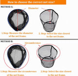 Kunsilane Rubber Coated Replacement Fishing Net Hook Resist for Landing Net Black 4 Size