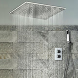 20" Rainfall Hand Shower Head Thermostatic Shower Set SUS304 Mirror Panel with Shower Head Mist Spray SPA Embedded Box Concealed