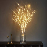 Lighted White Twig Branches 32IN 100 LED with Timer Battery Operated, Artificial Tree Branch with Warm White Lights for Holiday