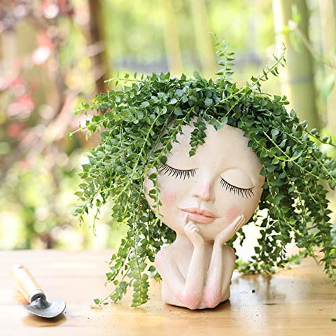 head shaped plant pots Face Planter Pot - Face Flower Pots for Indoor and Outdoor Plants