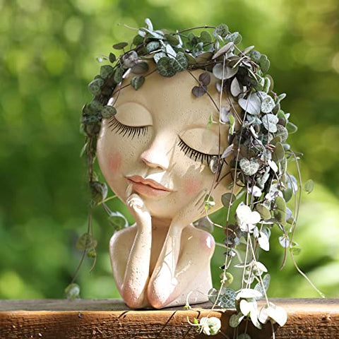 large head plant pot Face Planter Pot - Face Flower Pots for Indoor and Outdoor Plants