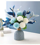 Artificial Flowers with Vase Faux Hydrangea Flower Arrangements for Home Garden Party Wedding Decoration