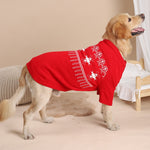 Snowflake Warm Red Sweater For Big Dogs Winter Outing Soft Pet Clothing Christmas Dog Sweater