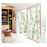 Static Cling Film Window Stickers Frosted Vinyl Stained Glass Sticker Bamboo Green Decorative Films No Glue
