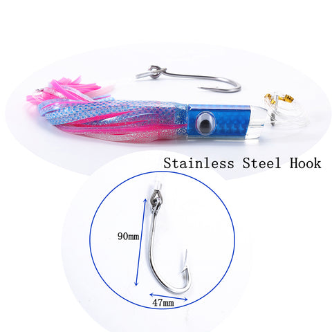 9 High Speed Saltwater Wahoo Trolling Lure with 3 set of skirts