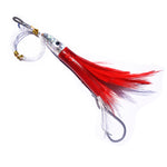 Fishing Trolling Lures Saltwater Tuna Feathers Rig Teasers Squid Lures, Offshore Fishing Bullet Head